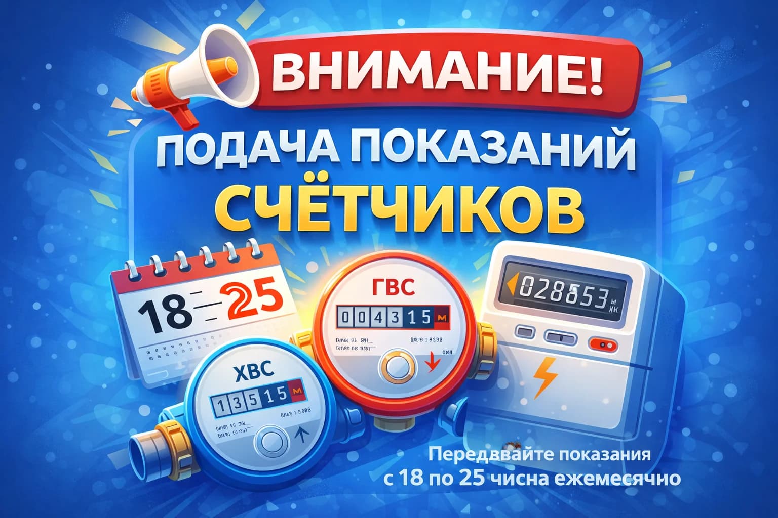 Подача показаний счётчиков